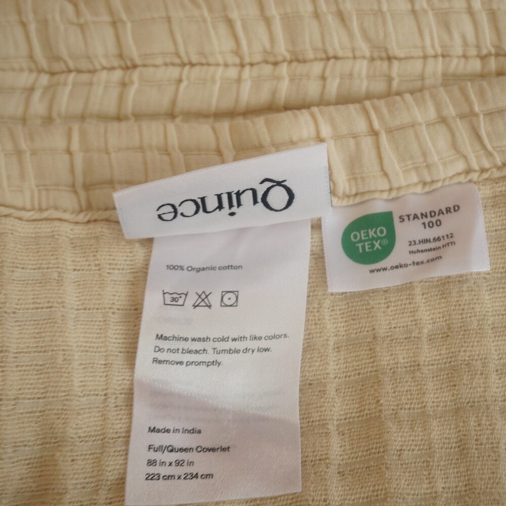 NEW Quince Organic Ribbed Cotton Coverlet FULL QUEEN Ivory Cream NO SHAMS - Picture 6 of 6